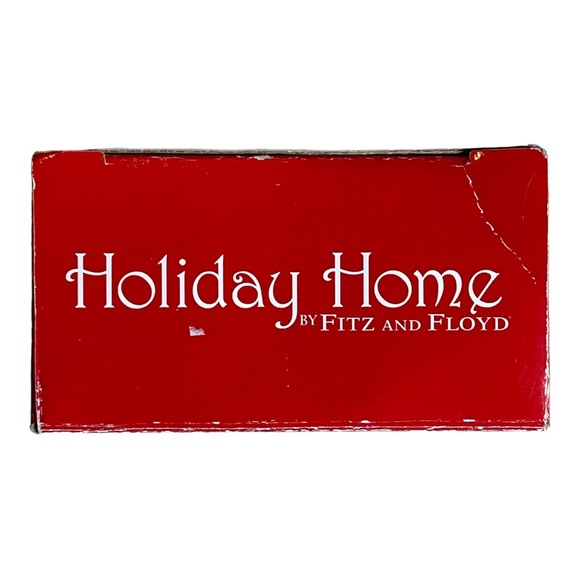 “HOLIDAY HOME” Snowman decorating Xmas Tree Salt & Pepper Set by Fitz & Floyd - Picture 2 of 10